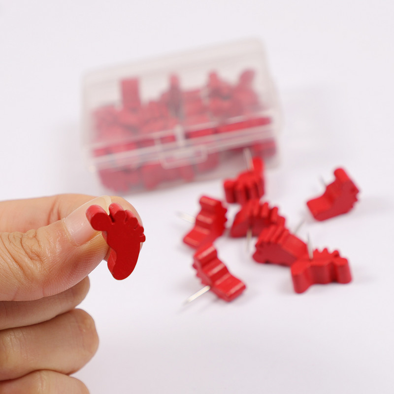 1 paket drvenih oznaka za mape igle za guranje slatke nožice sa strelicom ubod za crtanje fotografija Zidne igle plutene igle za ploče uredski školski pribor