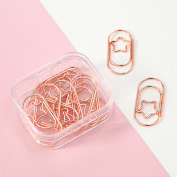 12Pcs/Box Creative Metal Simple Paper Clip Set Σελιδοδείκτες Office Bookmarks Binder Paperclips Planner Αξεσουάρ Χαρτικά