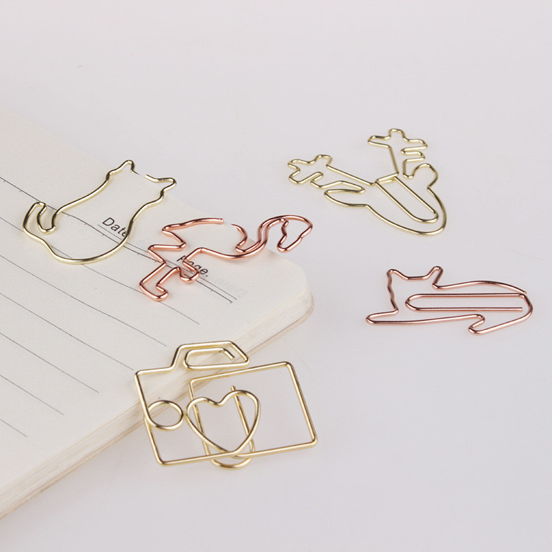 10db/csomag Mix Állatok Aranyos Mini Gémkapcsok Kawaii Írószerek Fém Átlátszó Irattartók Fényképek Jegyek Jegyzetek Levél