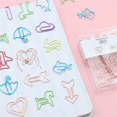 24 komada kreativnog posebnog oblika, spajalica za papir, razlika u boji, pozitivni metalni oblik oznake, studentski uredski pribor za pohranu.