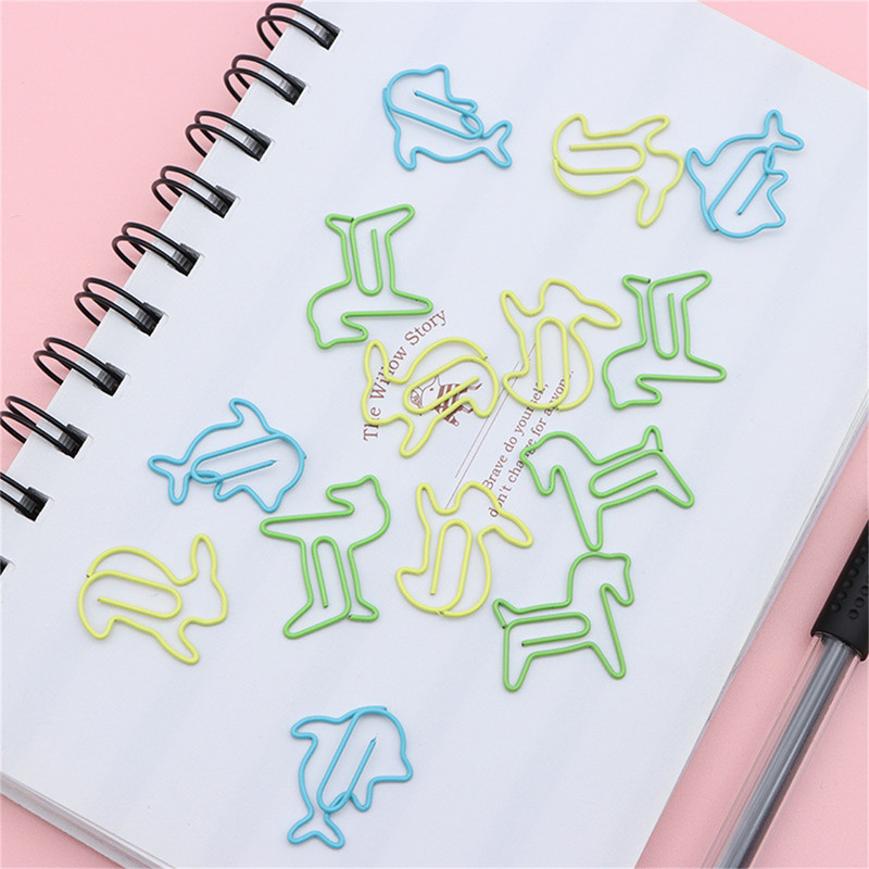 24 komada kreativnog posebnog oblika, spajalica za papir, razlika u boji, pozitivni metalni oblik oznake, studentski uredski pribor za pohranu.