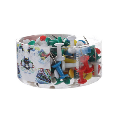 100 db tolótűs hüvelykujj dekoratív barkácseszköz iskolai otthoni irodákhoz Falitérképek Fényképek Hirdetőtábla (véletlen szín)