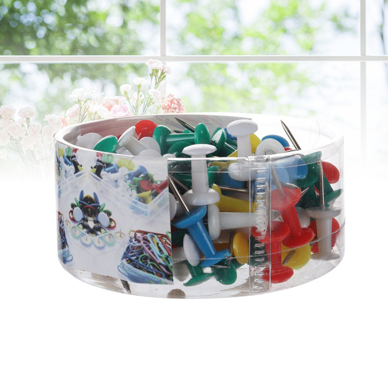 100 db tolótűs hüvelykujj dekoratív barkácseszköz iskolai otthoni irodákhoz Falitérképek Fényképek Hirdetőtábla (véletlen szín)