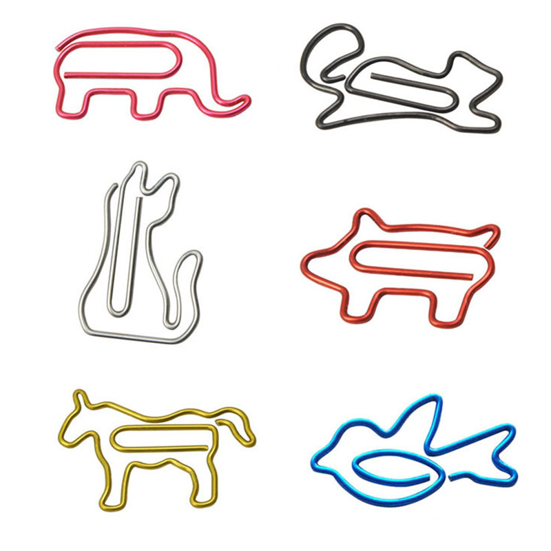 10 komada šarenih crtanih životinja, spajalica za papir, uredske oznake, kopča za uvezivanje dokumenata DIY foto album, kopča za držač fotografija, spajalica za papir