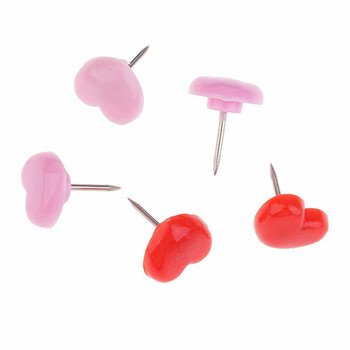 50 ΤΕΜ/Παρτίδα Heart Shape Thumb Tack Plastci Standard Pin για διακόσμηση τοίχου Πινέζες πινέζες Καρφίτσα φωτογραφιών Σχολικά προμήθειες