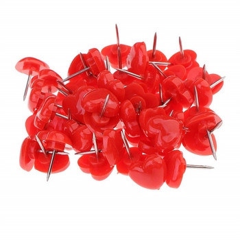 50 ΤΕΜ/Παρτίδα Heart Shape Thumb Tack Plastci Standard Pin για διακόσμηση τοίχου Πινέζες πινέζες Καρφίτσα φωτογραφιών Σχολικά προμήθειες