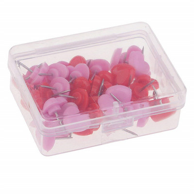 50 KOM/Partija u obliku srca Plastci Standardna igla za zidnu dekoraciju Igle za palčeve Igle za fotografije Uredski školski pribor