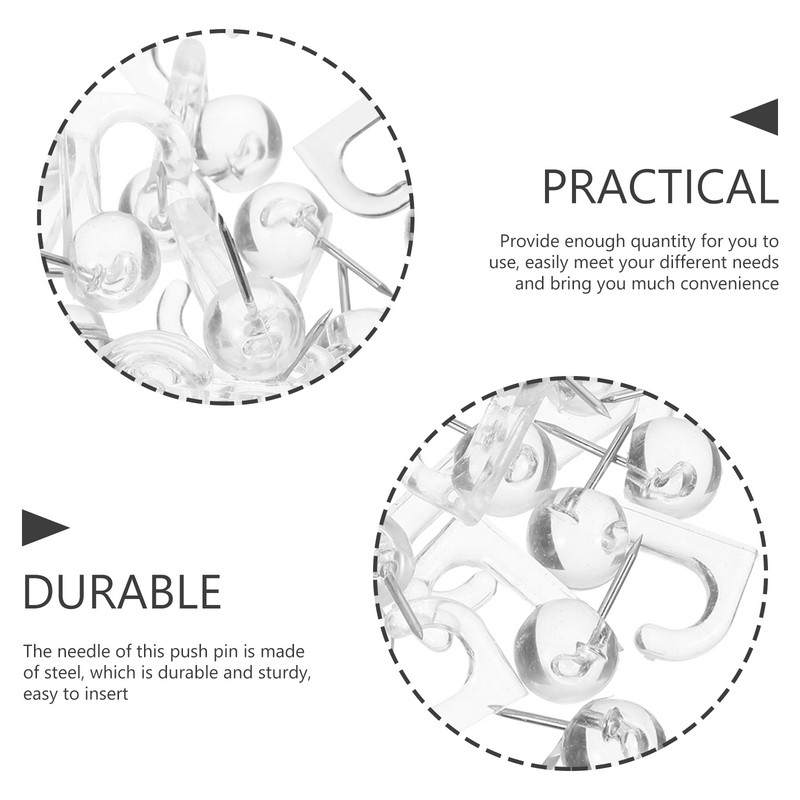 50 tk Push Pin Seina Seina Tugevad Riidepuud Riidepuu riidepuu Seina Pöidlakinnitused Plastikust Tõukekonksud Mustad Konksud