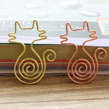 8 τεμάχια/Κουτί Χαριτωμένα μεταλλικά κλιπ γάτα σελιδοδείκτες Χρυσό ροζ χρυσό σημείωμα βιβλιοδεσίας Κλιπ Kawaii Stationery School Προμήθειες βιβλιοδεσίας γραφείου