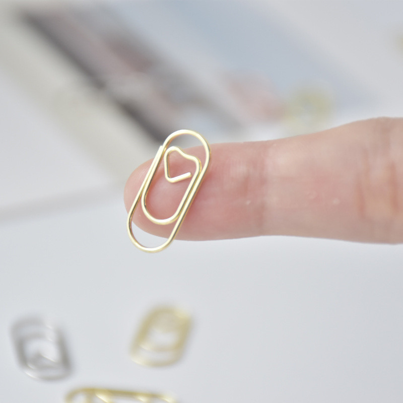 Mini segtukai Širdies aukso rožinio aukso spalvos sąvaržėlės rinkinys Žymė Segtuvų segtukai Raštinės reikmenys Mokykliniai reikmenys Biuro priedai