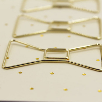 2022 Сладки кламери Bookmark Gold Bow Clip Notebook Направи си сам аксесоари Щипка за книгоразделители Училищни метални щипки за хартия Канцеларски материали