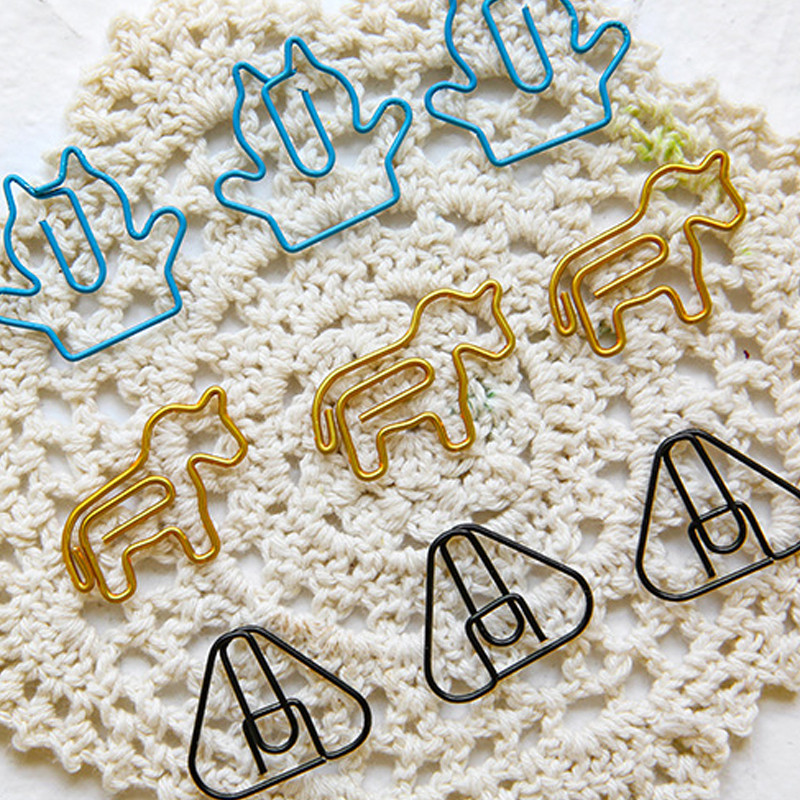 18 τμχ Χαριτωμένα διακοσμητικά ποδηλάτου χειρονομίες Κλιπ σε σχήμα ζώου Κλιπ σημείωσης λευκώματος αποκομμάτων Μεταλλικό συνδετικό συνδετικό συνδετήρα σελιδοδείκτης χαρτικά