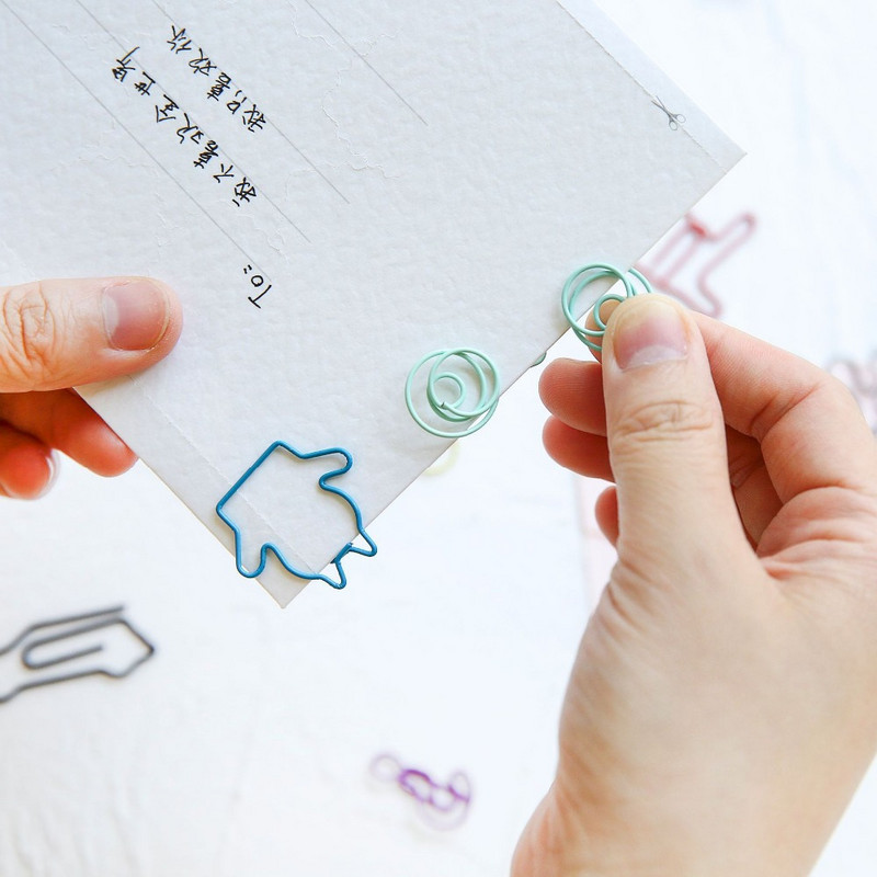 18 τμχ Χαριτωμένα διακοσμητικά ποδηλάτου χειρονομίες Κλιπ σε σχήμα ζώου Κλιπ σημείωσης λευκώματος αποκομμάτων Μεταλλικό συνδετικό συνδετικό συνδετήρα σελιδοδείκτης χαρτικά