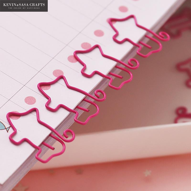 10kom/komplet štipaljki za svinje Set uredskog materijala Kvalitetan školski pribor za učenike Uredski dodaci Ružičaste kopče za oznake