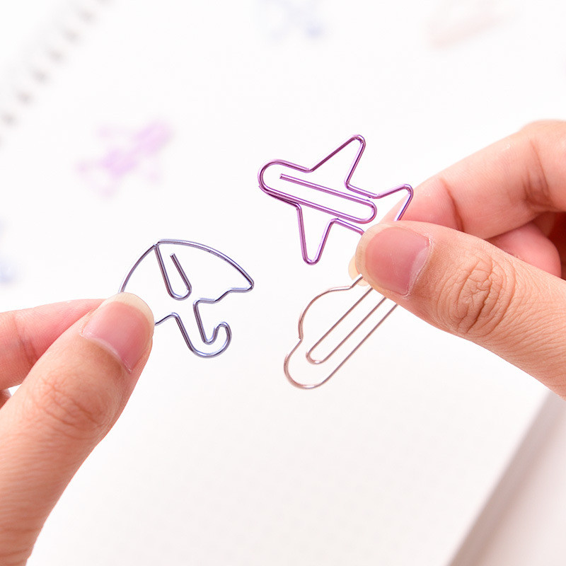 Mini spajalice za papir u obliku crtanog oblika Kawaii pribor za pisanje Prozirne spojnice za vezivo Fotografije Ulaznice Bilježnica Dnevnik Uredski pribor