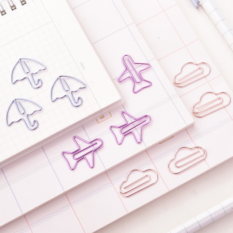 Mini spajalice za papir u obliku crtanog oblika Kawaii pribor za pisanje Prozirne spojnice za vezivo Fotografije Ulaznice Bilježnica Dnevnik Uredski pribor