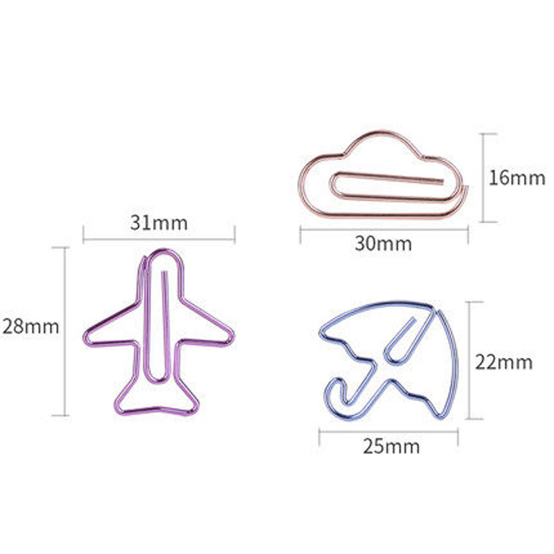 Mini spajalice za papir u obliku crtanog oblika Kawaii pribor za pisanje Prozirne spojnice za vezivo Fotografije Ulaznice Bilježnica Dnevnik Uredski pribor