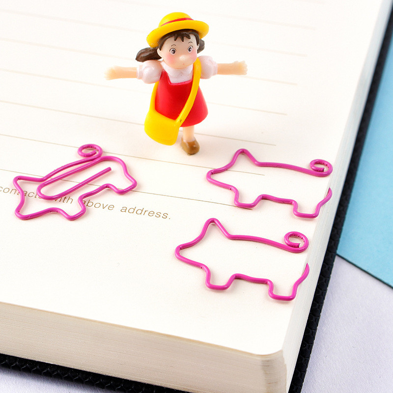 Ružičasta svinjska spajalica za papire Školski uredski pribor 4kom/partija 20kom/partija Poklon papirnati materijal Kreativne metalne kopče za oznake