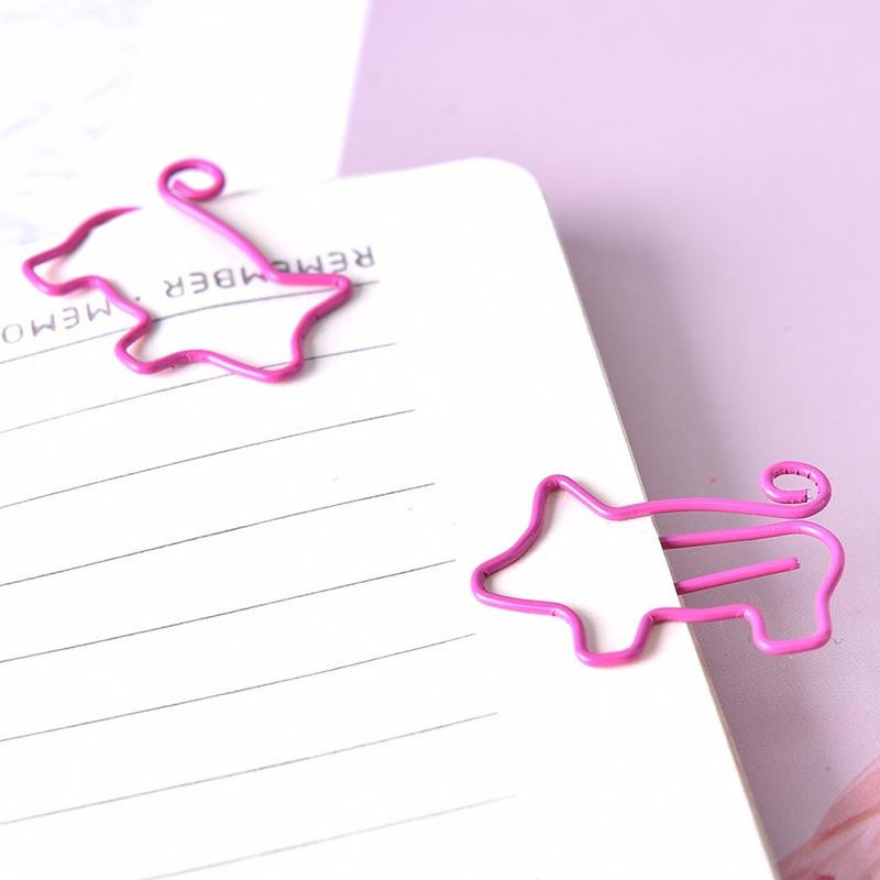 Ružičasta svinjska spajalica za papire Školski uredski pribor 4kom/partija 20kom/partija Poklon papirnati materijal Kreativne metalne kopče za oznake