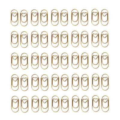 50 buc/cutie Agrafe de hârtie Semne de carte din metal Fotografii color Agrafe de mesaje în formă de inimă Rune de muzică Cărți de mână Papetarie decorativă