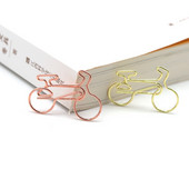 20 τεμ/τσάντα Δημιουργικό ποδήλατο σε σχήμα χρυσού συνδετήρα μεταλλικό κλιπ Διακόσμηση κινουμένων σχεδίων σελιδοδείκτης γραφική ύλη για μαθητή