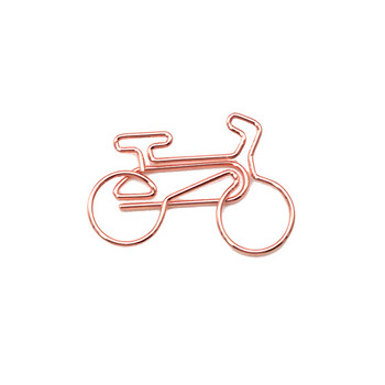 20 τεμ/τσάντα Δημιουργικό ποδήλατο σε σχήμα χρυσού συνδετήρα μεταλλικό κλιπ Διακόσμηση κινουμένων σχεδίων σελιδοδείκτης γραφική ύλη για μαθητή