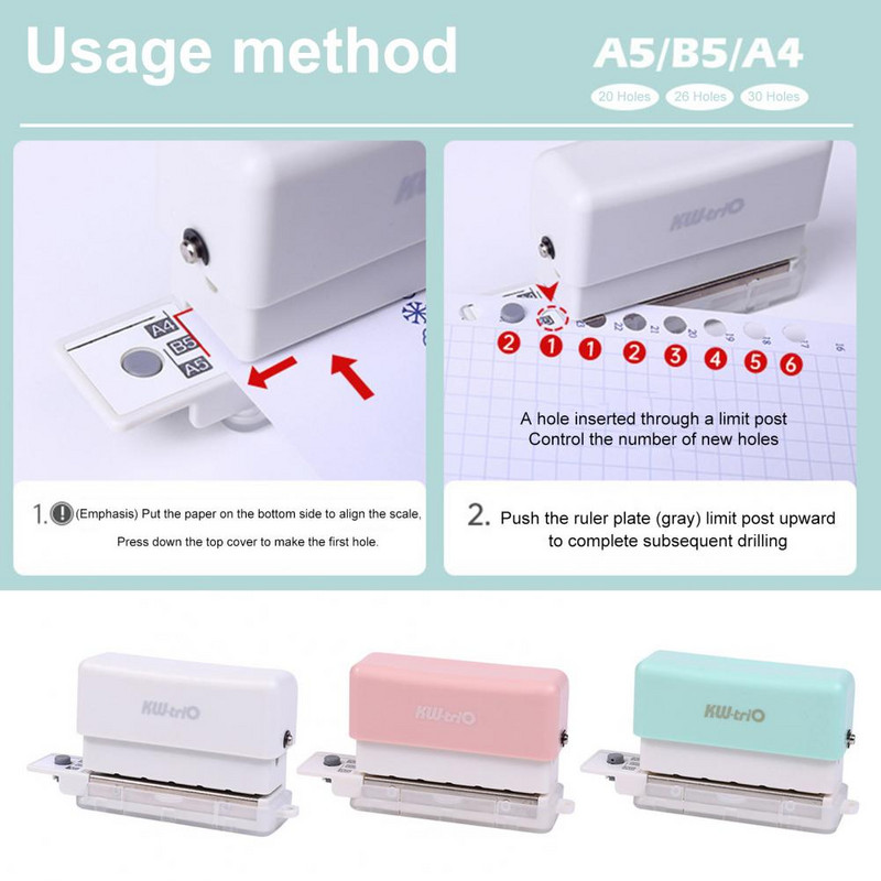 Stroj za bušenje rupa za letke Ručna kutija za pohranu makulature sa 6 rupa Prijenosni uredski pribor za šivanje letaka Školski pribor