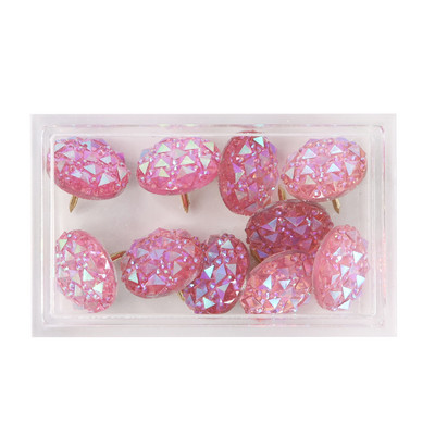 Színes I-alakú körmök, 16 mm-es, kétszínű gyémánt fényes rajzszögek, irodai otthoni iskolai I-alakú körmök szett asztali kötési kellékek