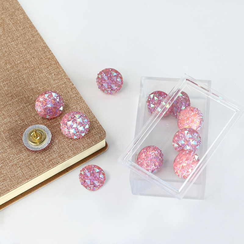 Színes I-alakú körmök, 16 mm-es, kétszínű gyémánt fényes rajzszögek, irodai otthoni iskolai I-alakú körmök szett asztali kötési kellékek