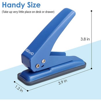 KW-TRIO перфоратор с един отвор, тежък перфоратор за хартия, капацитет за перфориране 20 листа, ръчно изработен перфоратор за хартиен арт проект