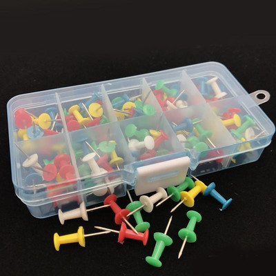 100 kom. igle za pribadače ukrasni DIY alat za školu kućni ured zidne karte fotografije oglasna ploča (nasumične boje)