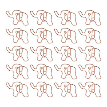 20 τεμ. Ροζ χρυσό κλιπ Χαριτωμένο μωρό σε σχήμα ελέφαντα φωτογραφία Μήνυμα καρτ ποστάλ Θήκη εισιτηρίου Σχολικά είδη γραφικής ύλης Σελιδοδείκτες