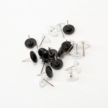 MOGII 50Pcs Σχολικό Γραφείο Thumb Tacks Διακοσμητικές καρφίτσες σχεδίασης Διαφανή κουμπιά επιστολόχαρτου Πλαστικές κεφαλές κεφαλής για σανίδα φελλού