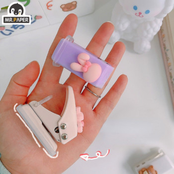 Mr.Paper 4 Design Hole Punch Cute Binding Machine Paper cutting puncher Art Supplies Κορεατικά επιστολόχαρτα Δώρα για φοιτητές