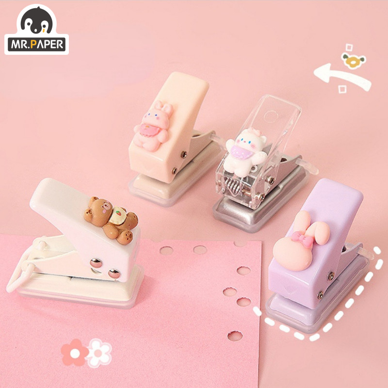 Mr.Paper 4 Design Hole Punch Slatka mašina za uvezivanje Bušilica za rezanje papira Umjetnički pribor Korejski papirni materijal Darovi za studente
