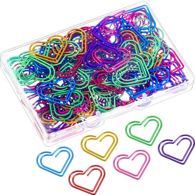 48 db Többszínű gemkapcsok Fém gemkapcsok iskolai irodaszerekhez, szív alakú