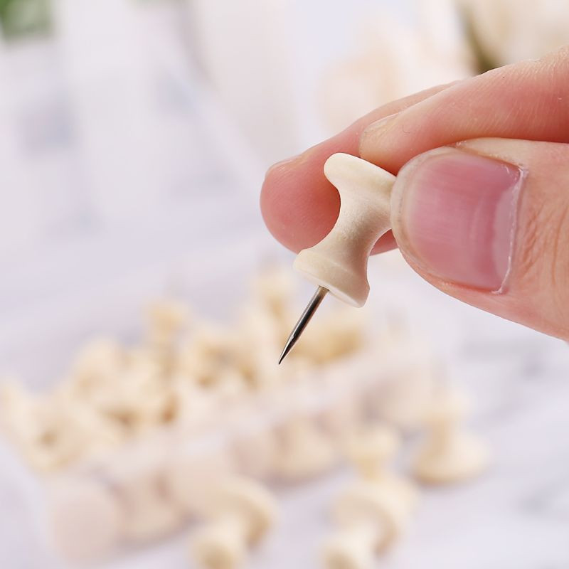 1 kutija Drvene igle za pločice s palčevima Igle za crtanje fotografija Zidne čavle Uredski školski pribor