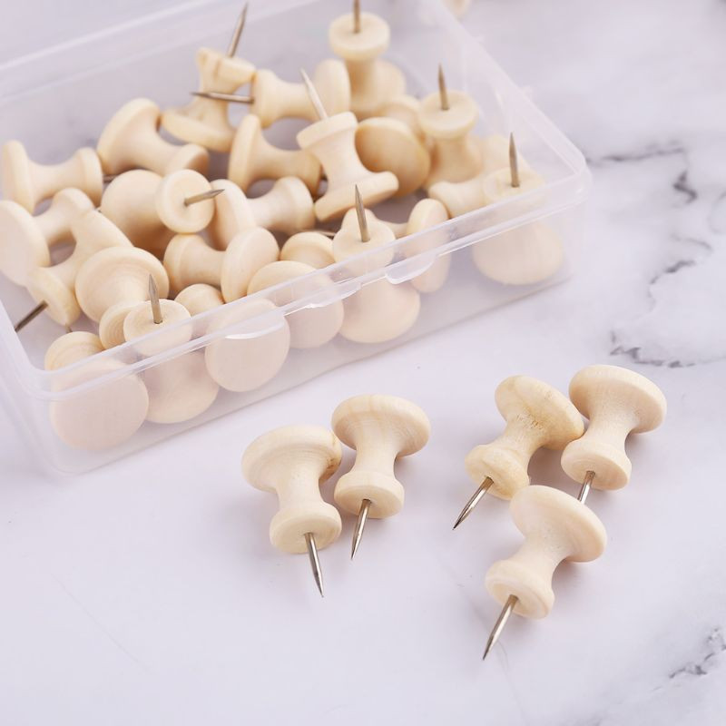 1 kutija Drvene igle za pločice s palčevima Igle za crtanje fotografija Zidne čavle Uredski školski pribor