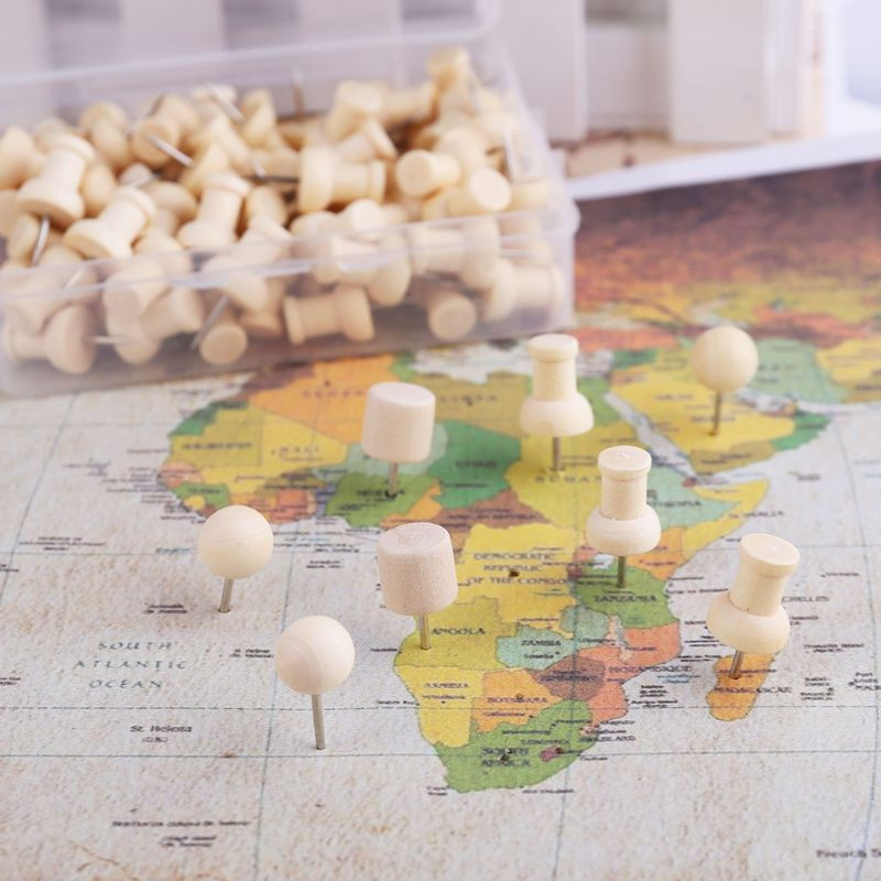 1 kutija Drvene igle za pločice s palčevima Igle za crtanje fotografija Zidne čavle Uredski školski pribor