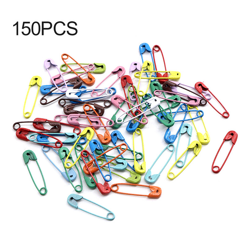 150 vnt 19 mm segtukas Daugiafunkcis praktiškas namų biuras, skirtas drabužiams, nerūdijantis, su laikymo dėžute Nešiojamas „pasidaryk pats“ įvairus mini