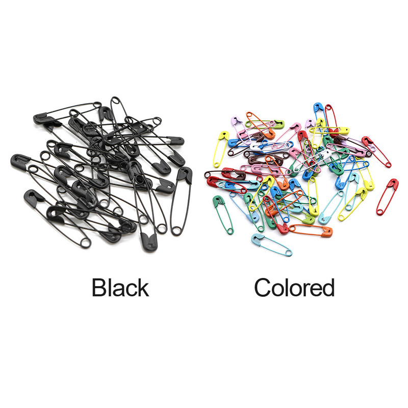 150 vnt 19 mm segtukas Daugiafunkcis praktiškas namų biuras, skirtas drabužiams, nerūdijantis, su laikymo dėžute Nešiojamas „pasidaryk pats“ įvairus mini