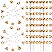 400 de bucăți steagul pentru hartă cu cap rotund, împingere pentru hartă, metal, plastic fix, bilă rotundă, ac plută pentru școală, biroul de acasă (aurie)