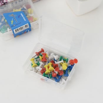 80Pcs Ποικιλία Κατασκευής Thumb Tacks Πολύχρωμες πλαστικές καρφίτσες Push Pins Πίνακας φελλού Σχολικά είδη γραφείου