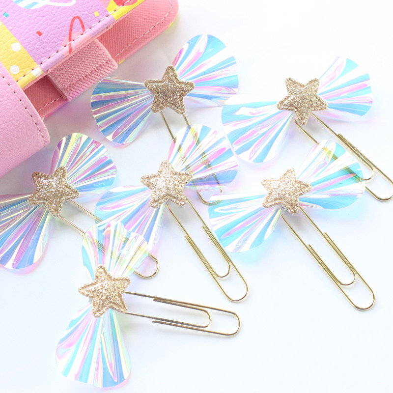 Domikee bomboane drăguțe creative laser Arc student școală agrafe kawaii fete coreene clip semn de carte papetărie rechizite cadou