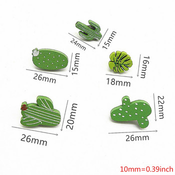 Διακοσμητικός χάρτης Push Pins Thumb Tacks with Cactus Leaf Heads Steel Needle for Notice Πίνακας από φελλό Μαρκαδόροι Φωτογραφίες Τοίχος 30x