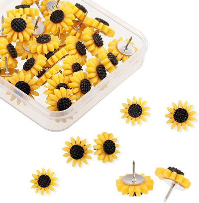 30 komada Suncokreti Push Pin Zidni bilten Ploča za crtanje noktiju Ured