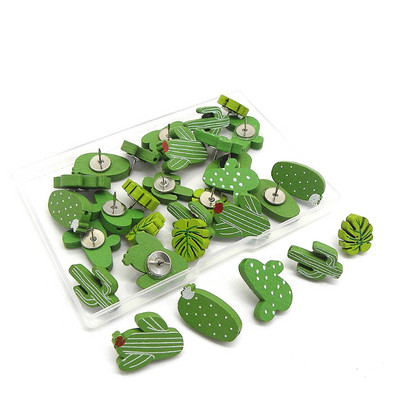 Πινέζες Push Thumbtacks Leaf Cactus for Notice Μαρκαδόροι από φελλό Φωτογραφίες τοίχου 30x