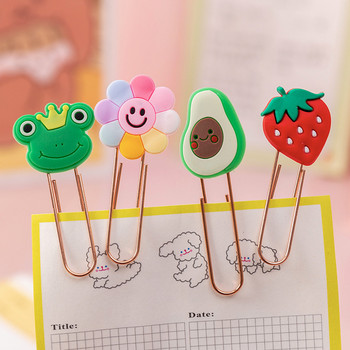 Yisuremia 5pcs/Παρτίδα Kawaii Metal Paper Clip Cartoon Strawberry Διακοσμητικό Σημείωμα σελιδοδείκτης Κλιπ βιβλιοδεσίας Σχολική χαρτική γραφική ύλη