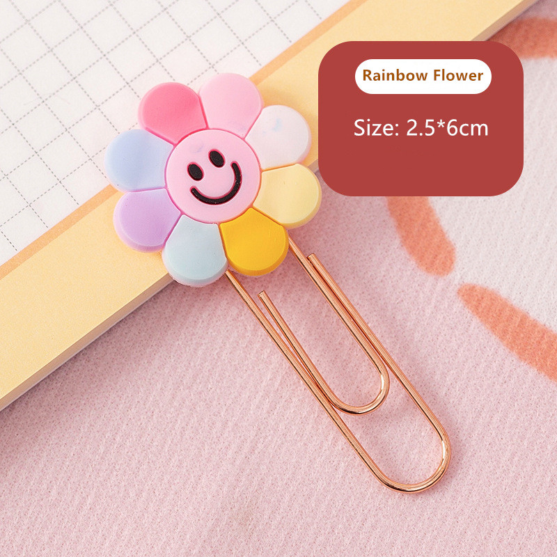 Yisuremia 5pcs/Lot Kawaii metalna spajalica za papir crtani jagoda ukrasna oznaka za bilješke stezaljke za školski uredski pribor