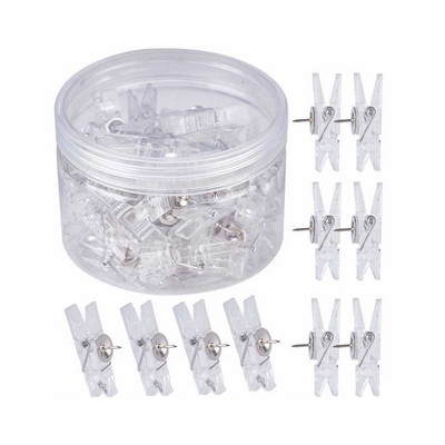 Prozirne pribadače od 20 komada Uredske slike Papirnati dokumenti Pribadača